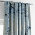 thumbnail image 4 of Raindrops Blue Printed Linen Textured Blackout Curtain (1 Panel), Raindrops Blue, 50W X 108L, 4 of 10