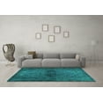 thumbnail image 3 of Ahgly Company Machine Washable Indoor Rectangle Abstract Turquoise Blue Modern Area Rugs, 5' x 8', 3 of 4