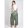 thumbnail image 3 of Pantalon de lino con detalle lateral Roman Fashion /Tallas Extras, 9204 (Verde militar) verde oscuro 42, 3 of 6