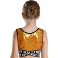 thumbnail image 3 of iiniim Kids Girls Sequin Sleeveless Hip Hop Latin Modern Jazz Dance Crop Tank Top Vest Performance Gold 4, 3 of 7