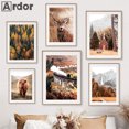 thumbnail image 4 of Impresión artística de pared con hojas de bosque de calabaza y ciervos, pintura en lienzo, paisaje de naturaleza otoñal, póster nórdico, imágenes para sala de estar, decoración del hogar, 4 of 5