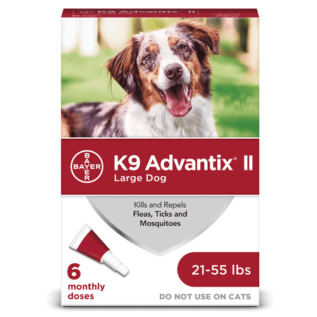 K9 Advantix II Flea and Tick Treatment for Large Dogs, 6 Monthly (Best Medicine To Kill Ticks On Dogs)