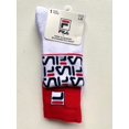 thumbnail image 1 of FILA FL0020 Crew to Quarter Socks White/Navy ( L ), 1 of 2