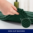 thumbnail image 7 of Subrtex Soft 2-piece Luxury Chenille Striped Bathroom Rug, Green, (16" x 24"+ 20" x 32"), S+M Combination, 7 of 7