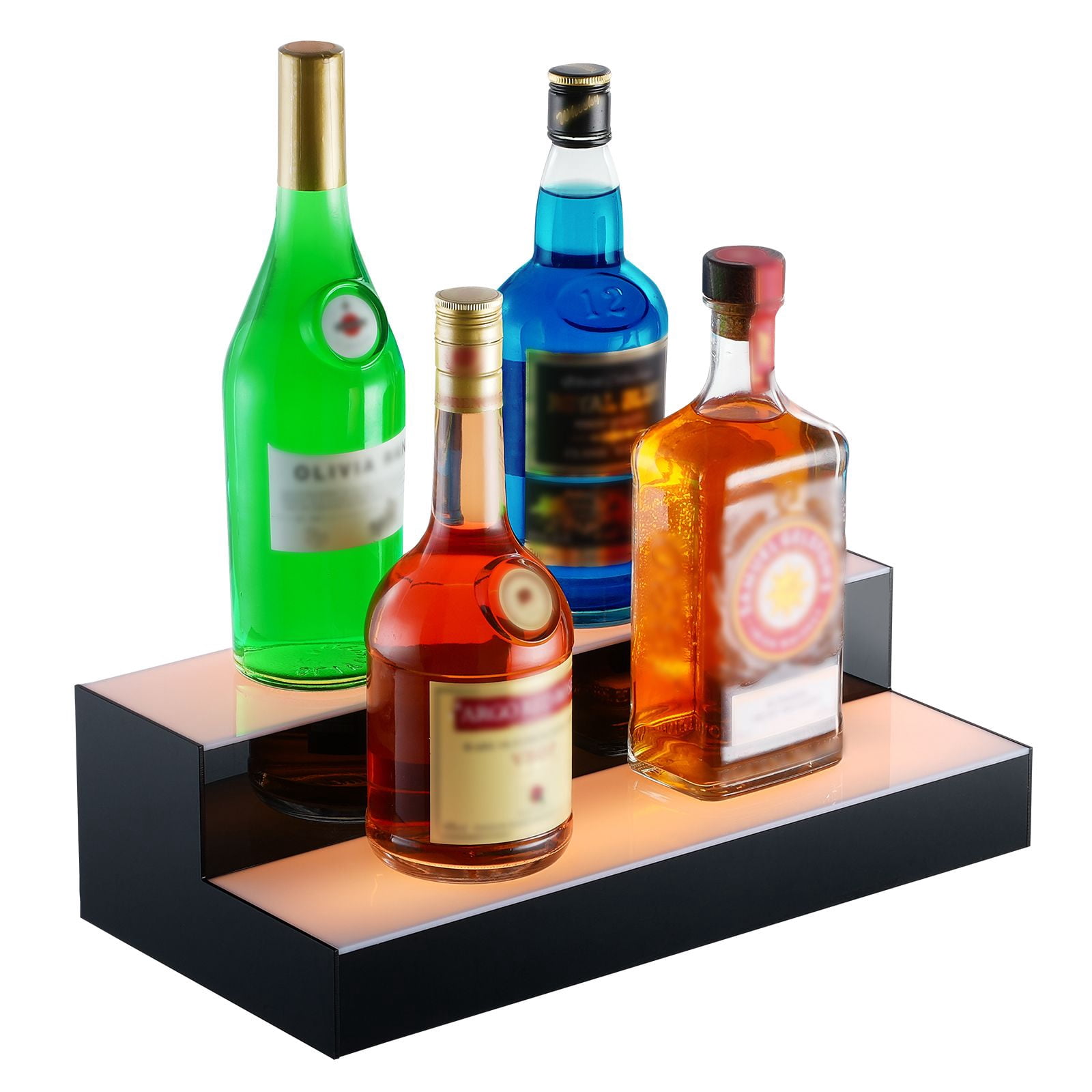 LED Lighted Bar Shelf 26ft Remote Control 7 Static Colors 22 Dynamic Colors Music Mode Acrylic for Home Bar Club KTV