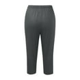 thumbnail image 4 of Capri Pants for Women Loose Fit Yoga Pants with Pockets Workout Activewear Sweatpants Gray XL, 4 of 5