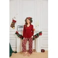 thumbnail image 3 of U2SKIIN Couple Pajama Sets, Plaid Matching Pajama Set for Men and Women Soft Warm Pjs Set（Dark-red/Christmas Tree Womens, Large）, 3 of 7