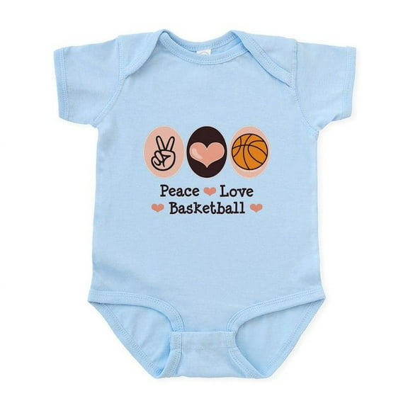 CafePress - Peace Love Basketball Infant Bodysuit - Baby Light Bodysuit, Size Newborn - 24 Months