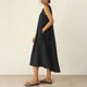 thumbnail image 4 of Vestido Corto para Mujeres Moda de Verano Sólido Cuello en V sin Mangas Bolsillo Plisado Vestido Casual Diario, 4 of 7