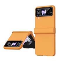 Dteck For Samsung Galaxy Z Flip4,Slim Hybrid Shockproof Hinge Camera Screen Protection Case Cover,Orange