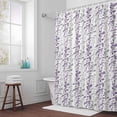 thumbnail image 6 of Purple and Grey Leaf Shower Curtain for Bathroom Decor, Abstract Farm Plants Floral Branches Waterproof Fabric Shower Curtain, 72"x84" Set with 12 Hooks, 6 of 9