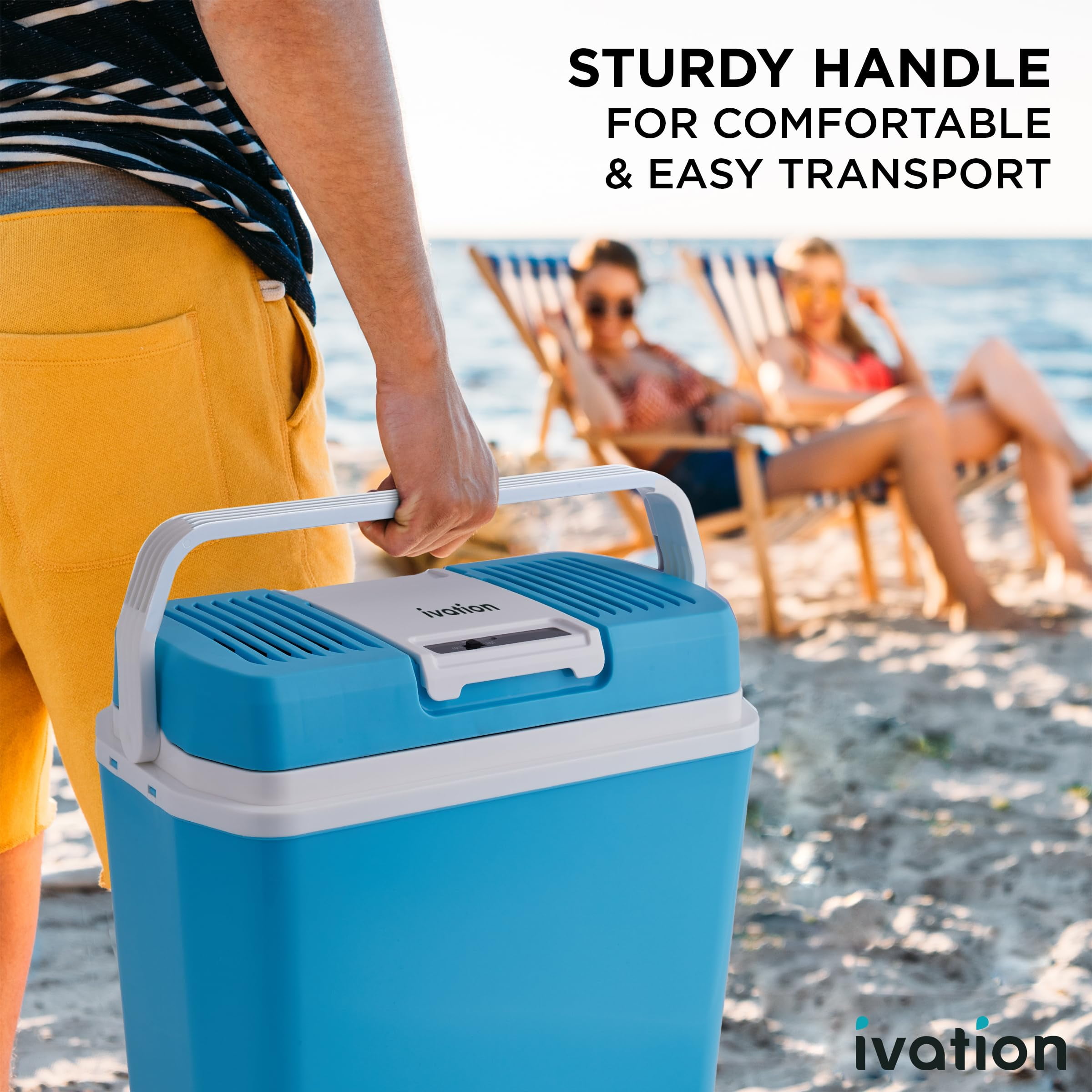 IVATION 24L Portable Thermoelectric Cooler and Warmer Aqua Blue