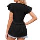 thumbnail image 5 of Camisetas de Manga Larga de Ajuste Seco para los Hombres, Suelto Casual Hoja Hueca Manga Cuello en V Manga Corta Superior para el Uso Diario de las Mujeres, 5 of 7