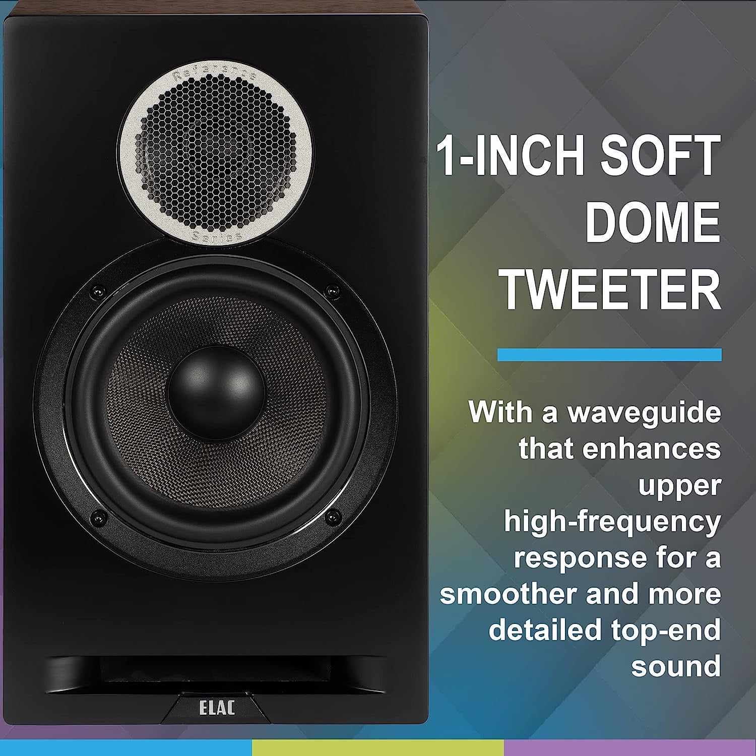 ELAC DBR62-BK Debut Reference Bookshelf Speaker Pair with a ELAC DCR52-BK Debut Reference Center Speaker with 5.25 Inch Woofers - Black/Walnut (2019)