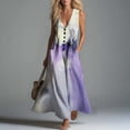 thumbnail image 2 of Dresses for Women Summer Casual Printed Dress Sleeveless Tank Dress Beach V-neck Sundress Dresses Long Dress, 2 of 7