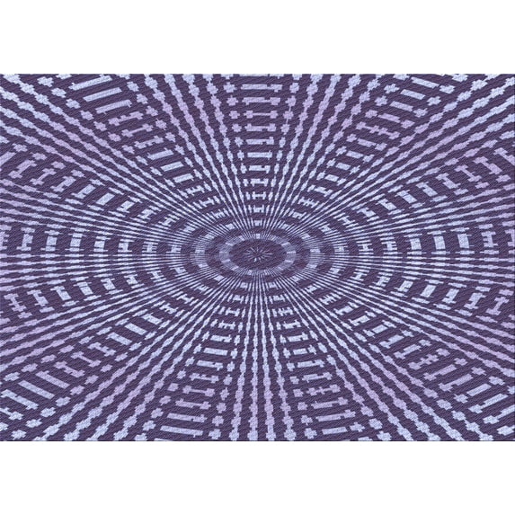 Ahgly Company Indoor Rectangle Patterned Purple Iris Purple Area Rugs, 7' x 9'
