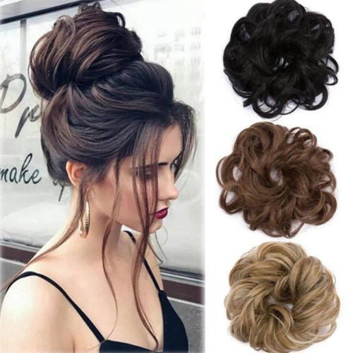 Fluto Messy Hair Bun Extensions 2PCS Curly Wavy Messy Synthetic Hairpiece  Scrunchy For Women  New Style Delhi Delhi