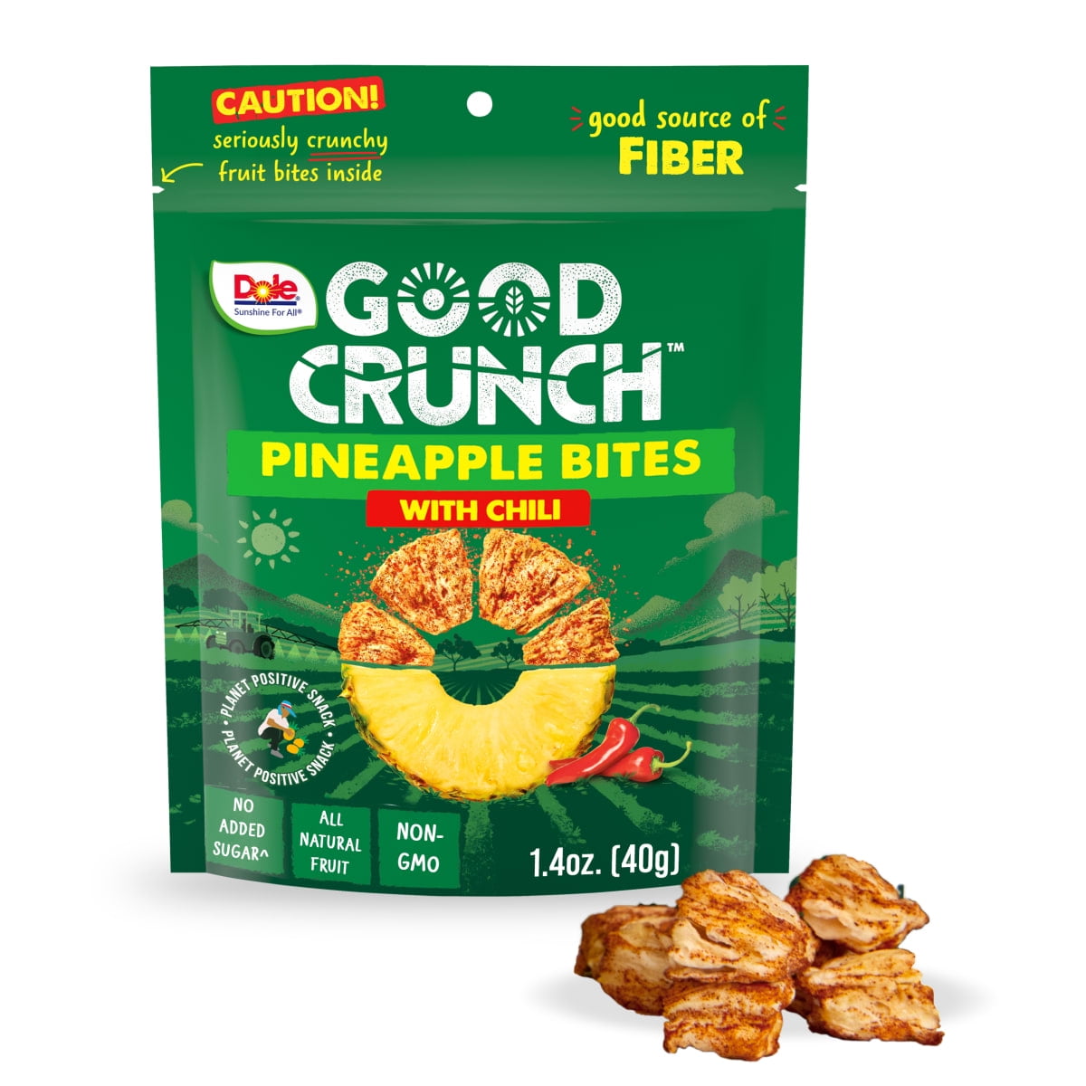 Dole Good Crunch Chili Pineapple Bites, Made with All Natural Fruit, 1.4 oz, 6 Pack