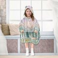 thumbnail image 7 of FORMRS Wearable Blanket Hoodie with Sleeves for Kids Cozy Flannel Sweatshirt, Green Deer, 7 of 7