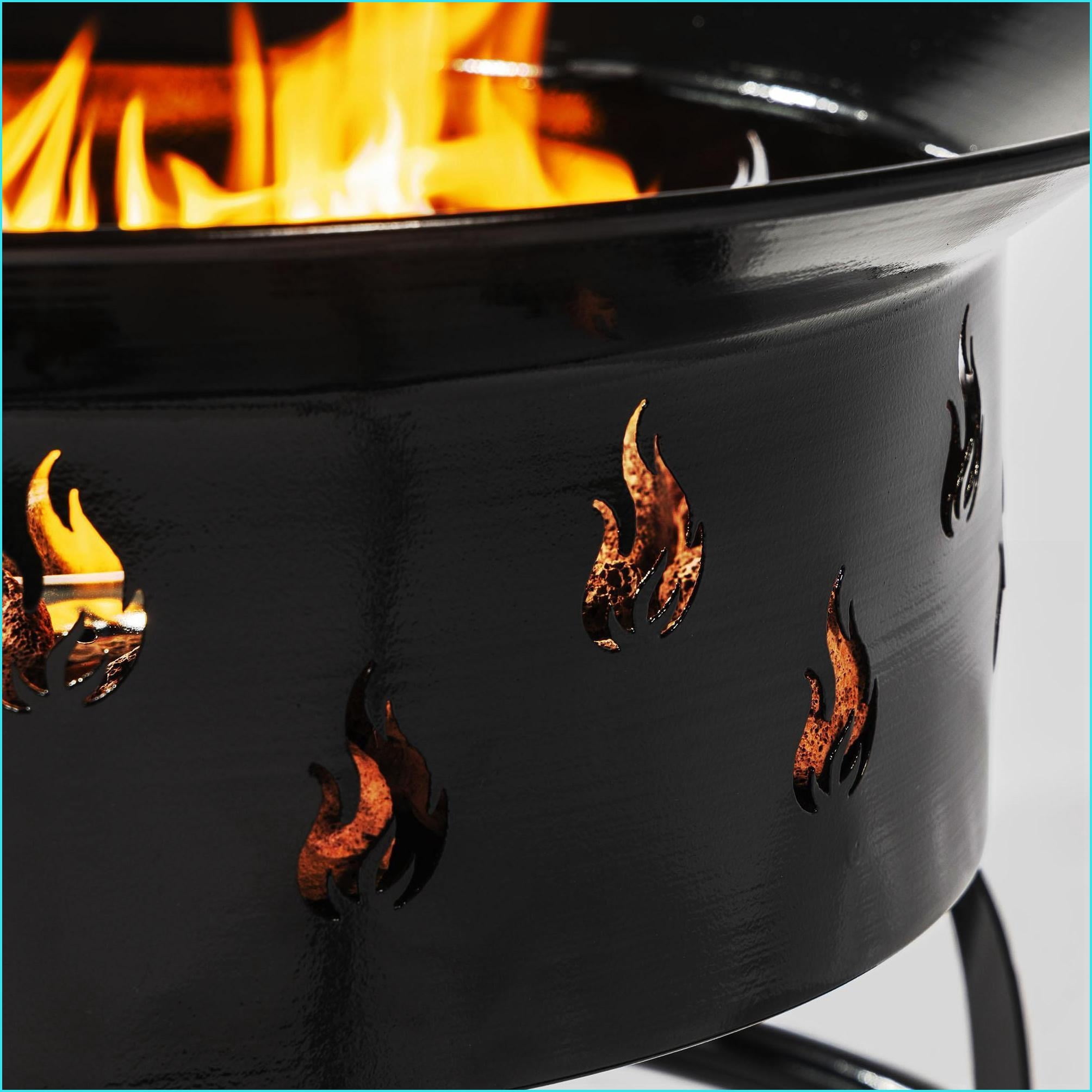 Outdoor Stoves | 19" 50000 BTU Round Propane Fire Pit | Fogon Exterior | Modern, for Patio Deck Backyard | Black