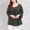 *Dark Gray, variant on ClodeEU Women's Plus Size Raglan Sleeve Top ,Pleated Round Neck 3/4 Sleeve Loose Fit Blouse Yellow,Womens Plus XL