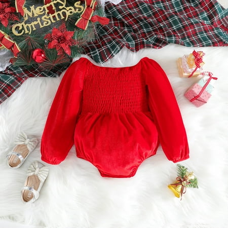 

Baby Boys Bodysuits Solid Color Long Sleeve Romper Jumpsuit For Christmas Party Wedding Holiday