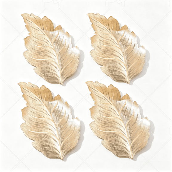 4 Pack LeafâShaped Placemats, Hollow Cut Decorative Round Table Mats, HeatâResistant Reusable Place Mats for Dining Table Holiday Party Decor