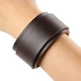 thumbnail image 6 of Ayyufe Adjustable 2 Layers Men's Leather Wristband Buckle Cuff Bangle Bracelet, 6 of 6