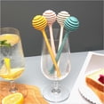 thumbnail image 5 of 7in PP Honey Dipper Stirring Rod, Yellow/Pink/Blue/White Honey Stick with Hanging Design, for Honey, Coffee, Milk Powder & Desserts(Blue), 5 of 6