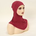 thumbnail image 4 of MEICHEN Women's Neck Full Coverage Head Scarf Plain Cotton Blend Turban Cap Ladies Daily Wear Muslim Hijab For Church, 4 of 4