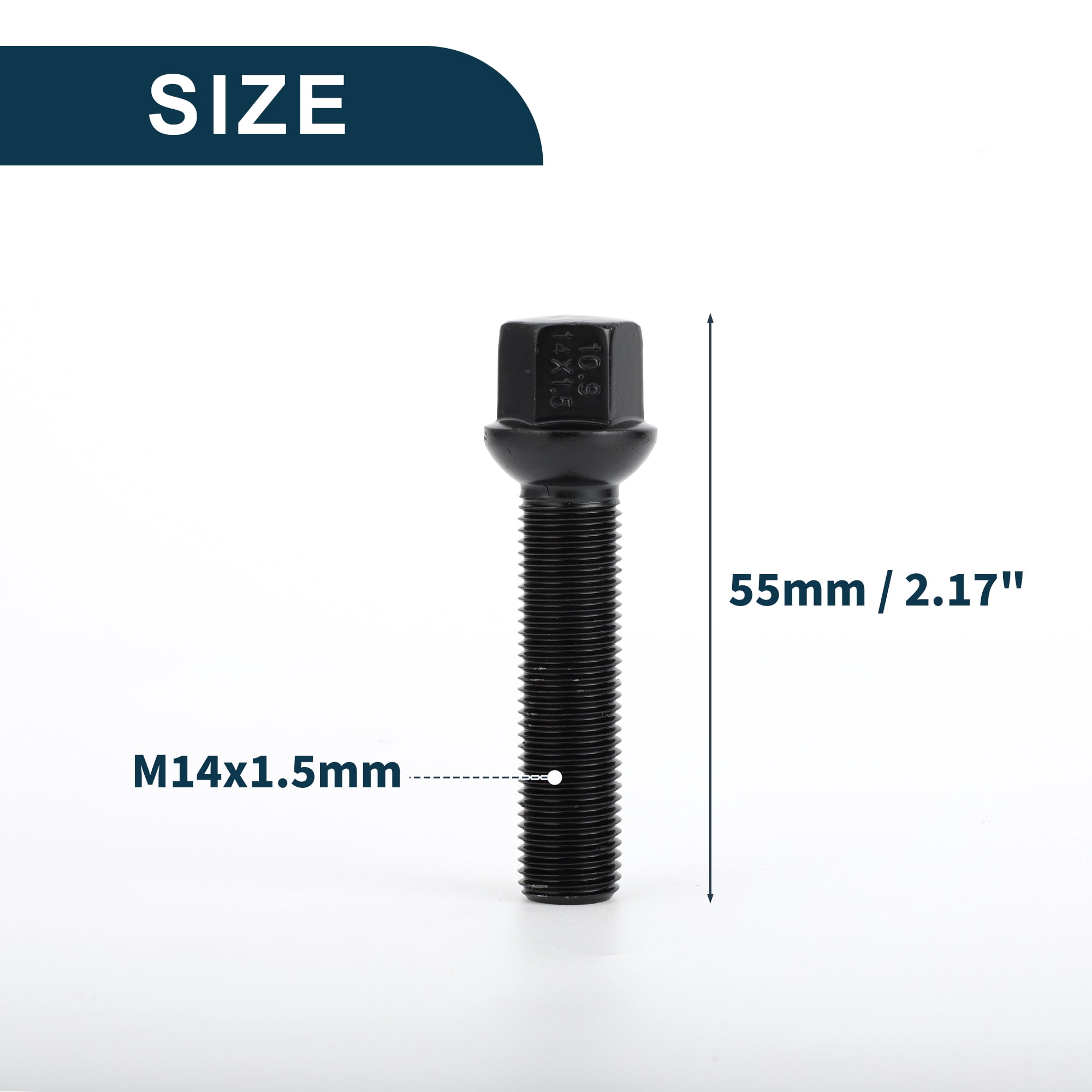 Unique Bargains Ball Seat Wheel Lug Bolt for Volkswagen and for Audi M14x1.5 10-Piece