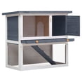 thumbnail image 2 of Conejera para exteriores VidaXL, 1 puerta, madera gris, 90 x 45 x 80 cm, 2 of 7