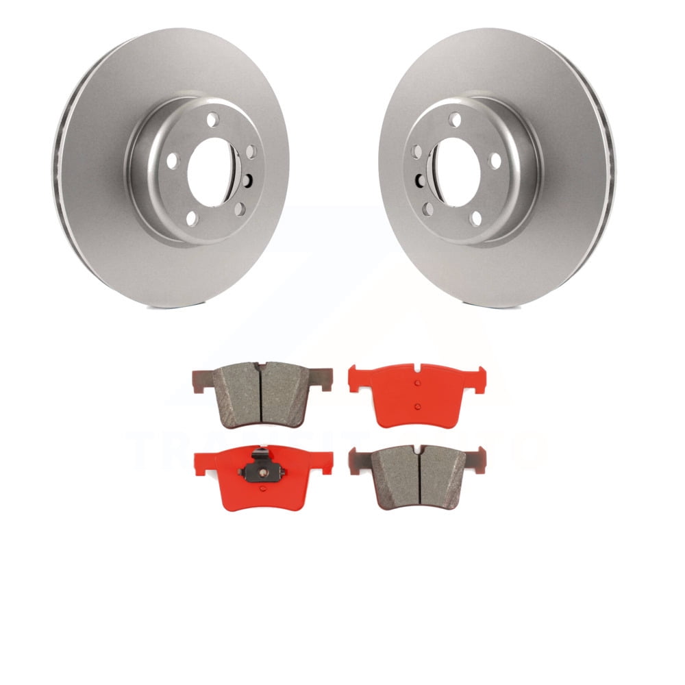 Front Coated Disc Brake Rotors And SemiMetallic Pads Kit For BMW 335i