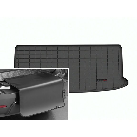 WeatherTech Cargo Trunk Liner with Bumper Protector compatible with TX, TX 500h, Grand Highlander, Grand Highlander Hybrid - Behind 3rd Row w/ Bumper Protector, Black