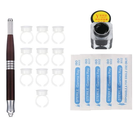 Zerone 4Types 3D Eyebrow Microblading Tattoo Blade Needle Pen Pigment Ring Practice Kit Accessories, Tattoo Pigment, Permanent Makeup