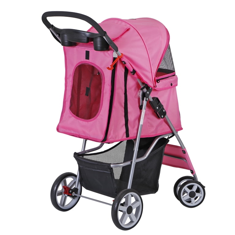 HomGarden 4-Wheel Pet Stroller, Pink, Up to 33 lbs photo 8