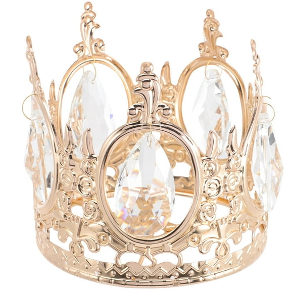 KALLORY Crystal Pendant Light Fixture with Golden Metal Ceiling Mount for Elegant Home and Room Decoration