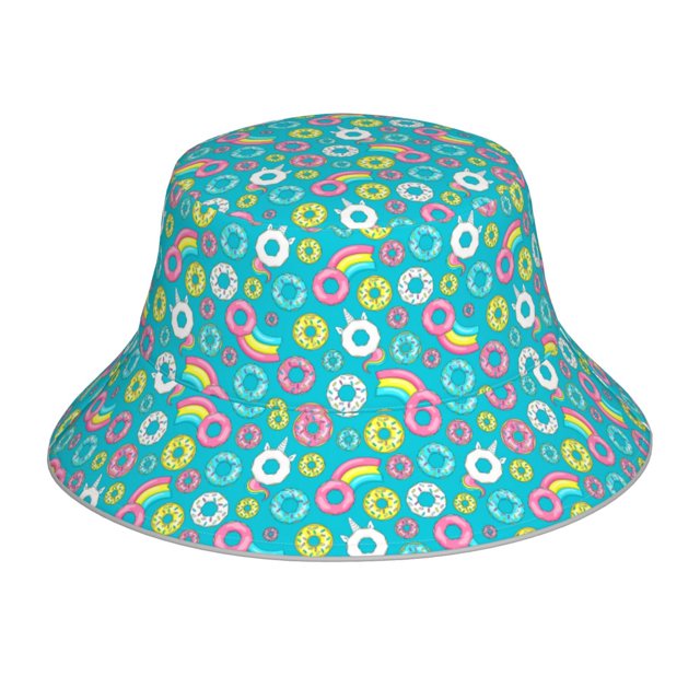Fotbe Donut Sombrero Tipo Pescador con Estampado – Sombrero de Sol de Algodón de Moda para Playa, Golf, Pesca