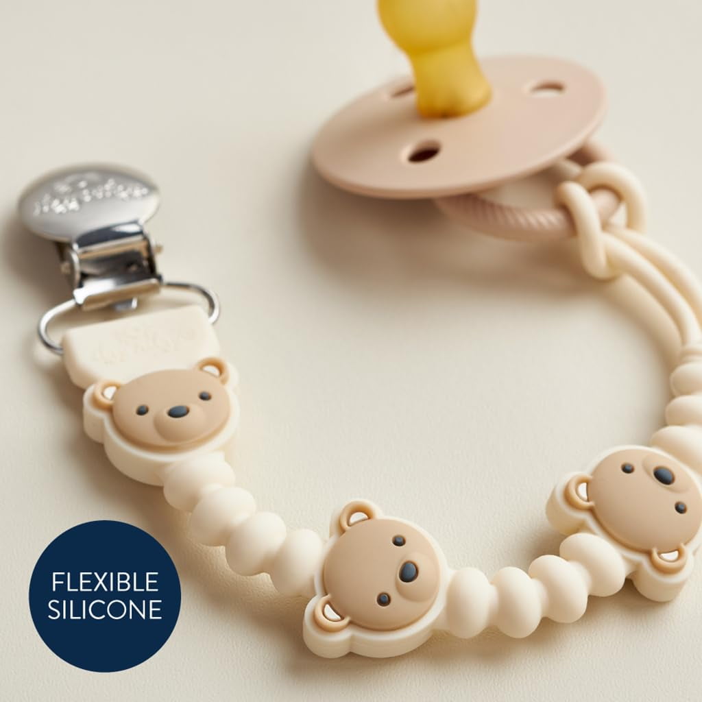 Itzy Ritzy Itzy Paci Strap Plus™ Taupe Bears