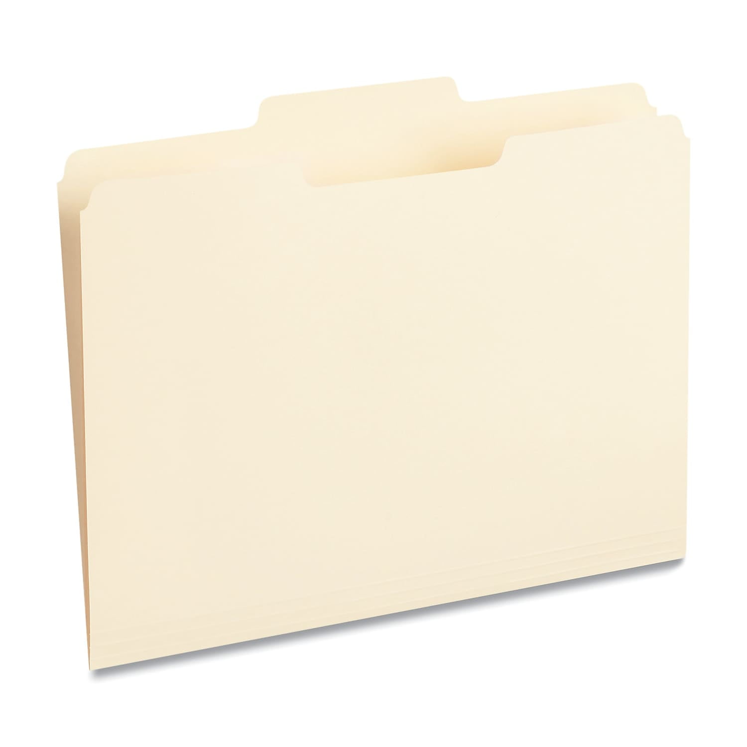 Universal UNV12122 File Folders, 1/3 Cut Second Position, One-Ply Top Tab,  Letter, Manila (100/Box)