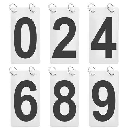 GOGO 6 Sets Score Reporter 2 1/2 x 5 Inches PVC Double Sides Flip Number Chart,