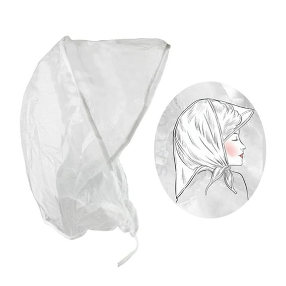 Visor Peak Rain Bonnet Reclosable Pouch Clear Plastic Cap Hair Dry Hat Fashion