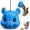 Blue, variant on Squirrel Head Face Hanging Feeder, Black Squirrel Face Design Design, Plastic, 5.5 x 5.5 in, 1 Count