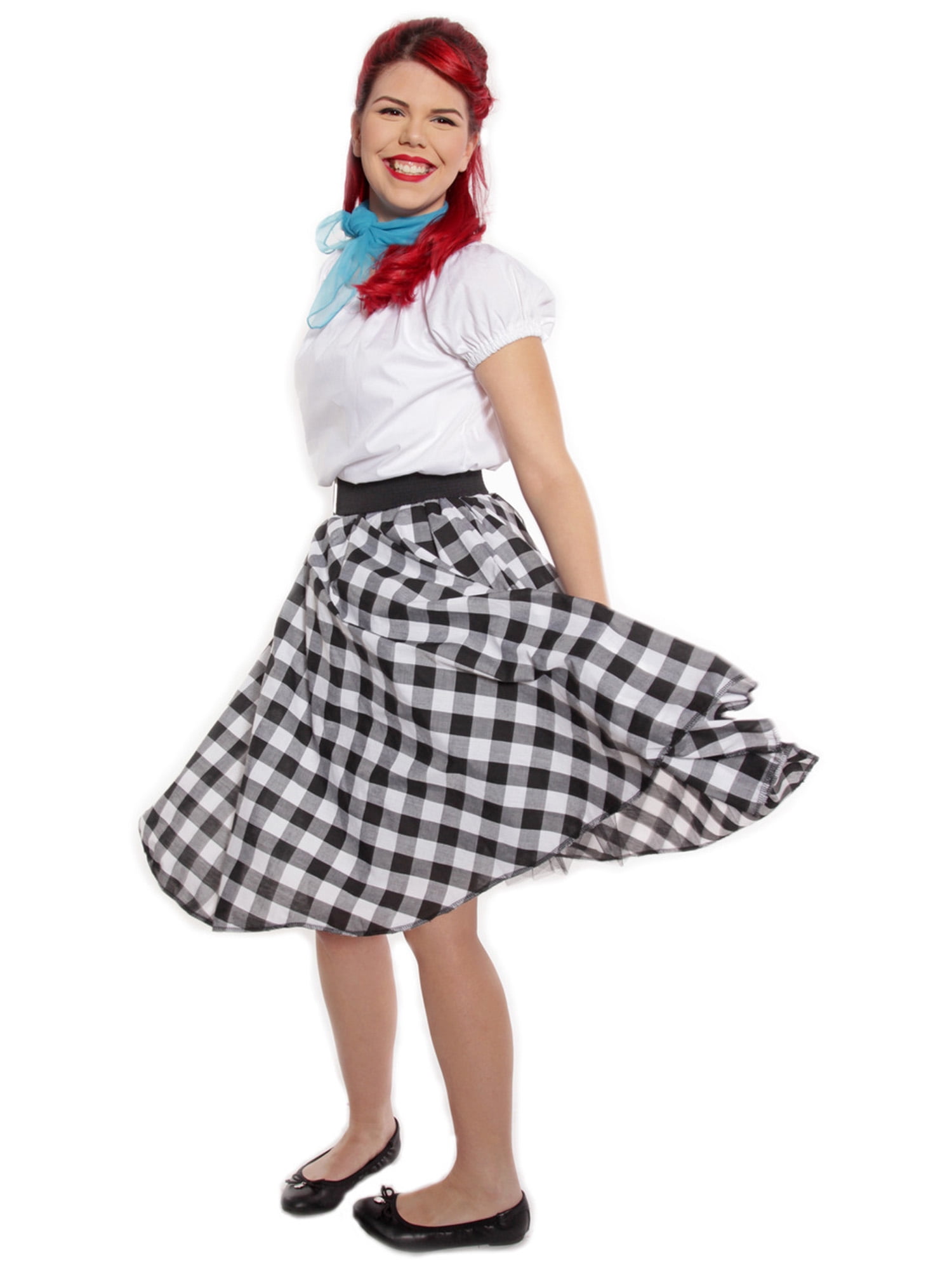 1950's Black and White Plaid Circle Skirt
