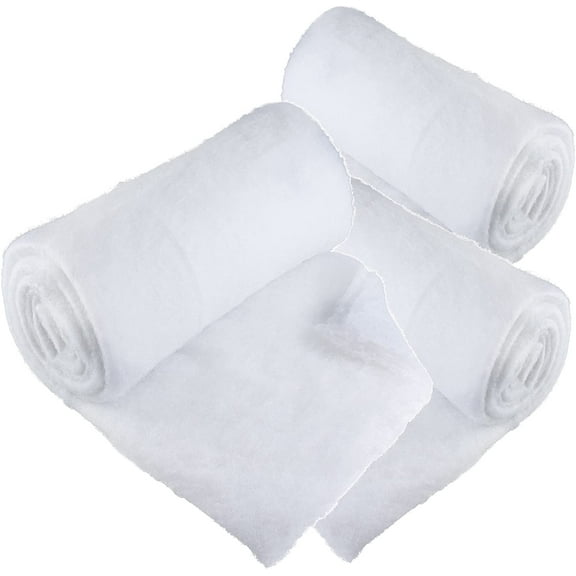 Prextex Christmas Snow Blanket Roll (31.5in x 94.5in Each) for Christmas Decorations, Village Displays, Under the Xmas Tree - Thick Soft Fluffy Fake Snow Cover for Holiday and Winter Displays-3 pack