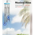 thumbnail image 5 of Evil Eye Wind Chime for Home Décor, 27-Inch Turkish Evil Eye Wind Chime with 5 Silver Pipes for Positive Energy, Wall Hanging, Living Room, Balcony & Garden Indoor and Outdoor Use Housewarming Gift, 5 of 5