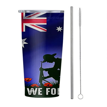 

Anzac Day Austalian Veteran Lest Wee Forget 20oz Tumbler Insulated Stainless Steel Water Bottle Portable Travel Coffee Tea Mug Cup