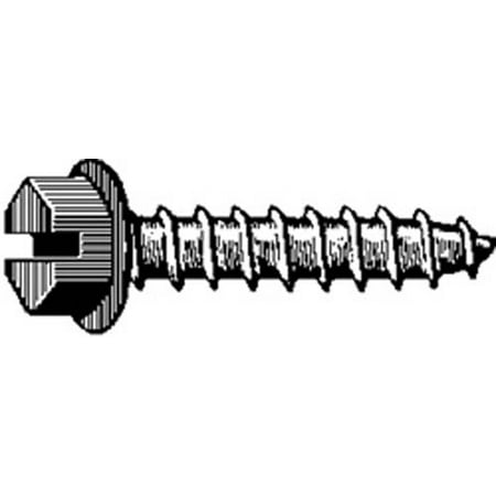 

Clipsandfasteners Inc 100 8 X 1 Slotted Hex Washer Head Tap Screw Zinc