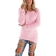 thumbnail image 1 of Mujeres Pullover Túnica Tops Casual Fluffy High Low Sweaters Cuello redondo Color sólido Manga larga Camisas de longitud media para damas jóvenes S-5XL Tallas grandes, 1 of 3