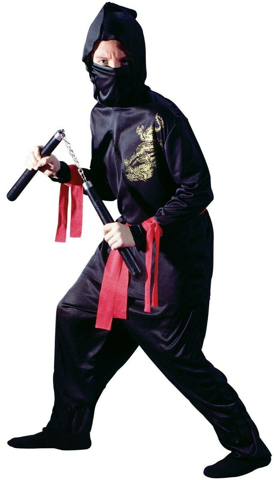 Fun World Black Ninja Halloween Fancy-Dress Costume for Child, Little Boys S - image 2 of 2